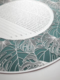 Circular Tropical Frame Papercut Printed Border Design