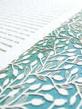 Ketubah Papercut - Lace Leaves (Printed Border)