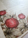 Signature Ketubah Design (Washi Paper) Watercolor Pomegranates