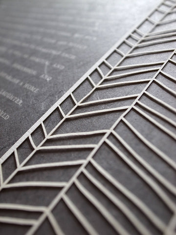 Ketubah Papercut - Chevron Lines (Classic Design)