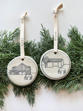 Personalized Ceramic Hand-Etched Equestrian Ornament