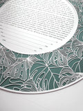 Circular Tropical Frame Papercut Printed Border Design