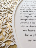 Circular Lace Leaves Papercut Metallic Border Design