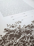 Papercut Ketubah Printed Border Branches