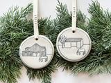 Personalized Ceramic Hand-Etched Equestrian Ornament
