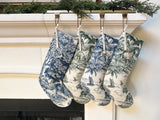 Equestrian Toile-Printed Linen Holiday Stocking
