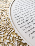 Circular Lace Leaves Papercut Ketubah
