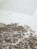 Papercut Ketubah Printed Border Branches