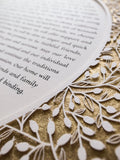 Circular Lace Leaves Papercut Ketubah