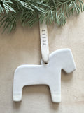 Personalized Ceramic Dala Horse Ornament