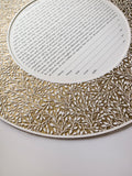 Circular Lace Leaves Papercut Metallic Border Design