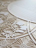 Circular Wildflowers Papercut Ketubah