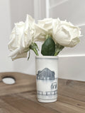 Ceramic Hand-Etched Equestrian Everyday Bud Vase