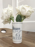 Ceramic Hand-Etched Equestrian Everyday Bud Vase