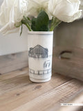Ceramic Hand-Etched Equestrian Everyday Bud Vase