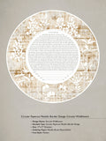 Circular Wildflowers Papercut Ketubah