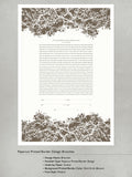 Papercut Ketubah Printed Border Branches
