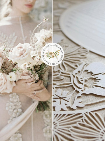 Circular Wildflowers Papercut Ketubah
