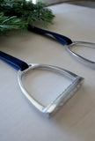 Pewter Equestrian Stirrup Ornament with Velvet Ribbon
