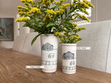 Ceramic Hand-Etched Equestrian Everyday Bud Vase