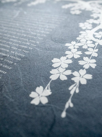 Signature Ketubah Design (Washi Paper) Falling Blossoms