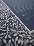 Ketubah Papercut - Lace Leaves (Classic Design)