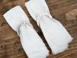Hebrew Blessing Pewter Napkin Rings