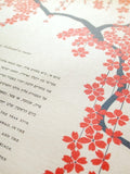 Signature Ketubah Design (Bookcloth) Falling Blossoms