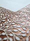 Ketubah Papercut - Lace Leaves (Metallic Border)
