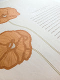 Signature Ketubah - Poppies on Washi Paper