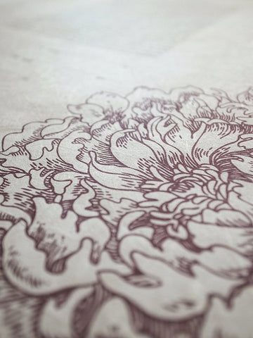 Signature Ketubah - Peony Corner on Washi Paper