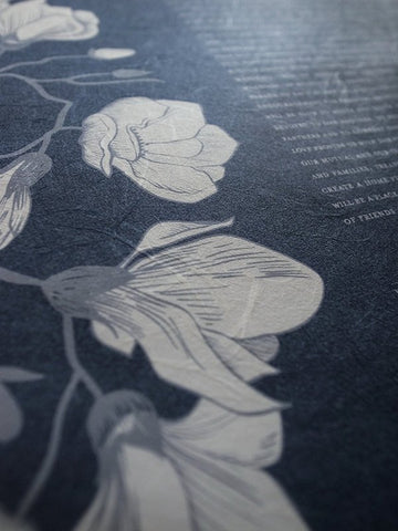 Signature Ketubah Southern Magnolias on Washi Paper