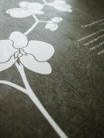 Signature Ketubah Orchid Branch on Washi Paper