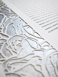 Ketubah Papercut - Roses Frame (Metallic Border)