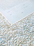 Ketubah Papercut - Lace Leaves (Classic Design)