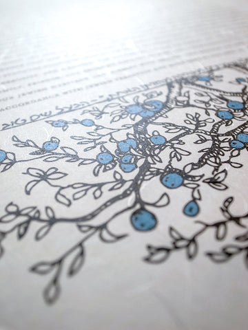 Signature Ketubah Branch Frame on Washi Paper