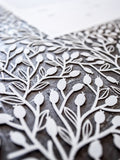 Ketubah Papercut - Lace Leaves (Metallic Border)
