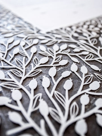 Papercut Ketubah Lace Leaves