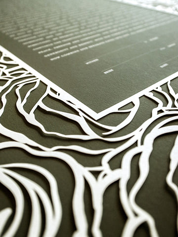 Papercut Ketubah Roses Frame