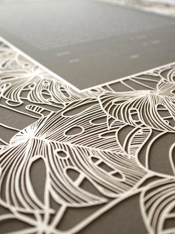 Ketubah Papercut - Tropical Frame (Classic Design)