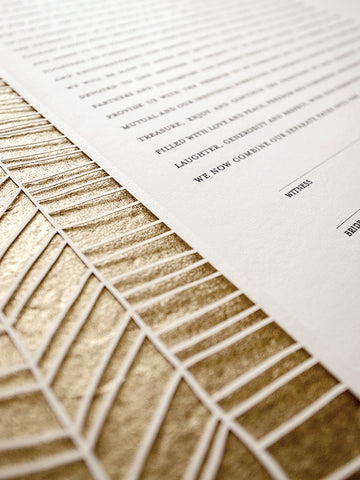 Papercut Ketubah Chevron Lines