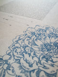 Signature Ketubah Design (Bookcloth) Peony Corner