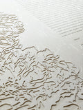 Papercut Ketubah Peonies on Washi Paper