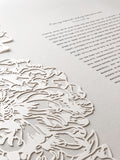 Ketubah Papercut - Peonies (Classic Design)