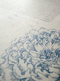 Signature Ketubah Design (Washi Paper) Peony Corner
