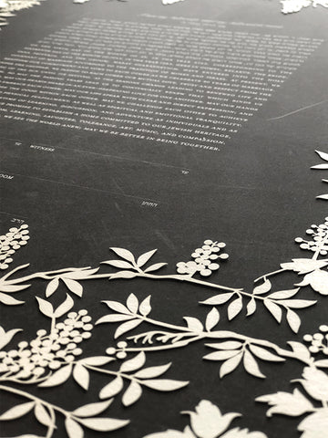 Ketubah Papercut - Grapevines (Classic Design)