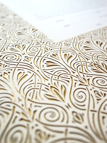 Papercut Ketubah Art Nouveau Lace