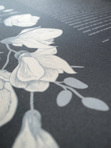 Signature Ketubah - Southern Magnolias on Bookcloth