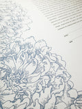 Signature Ketubah Design (Cotton Paper) Peonies