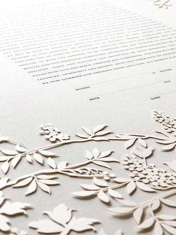 Papercut Ketubah Grapevines